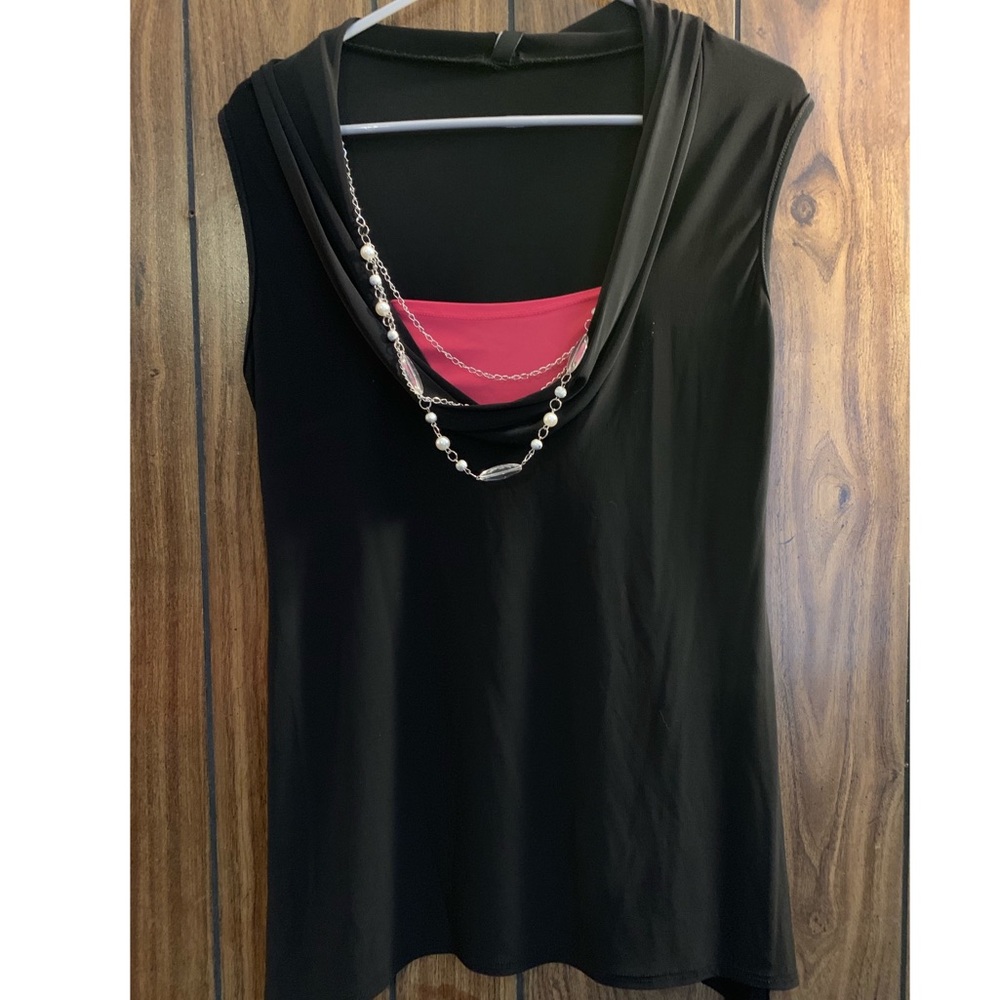 Jason Maxwell Tank top with attached necklace